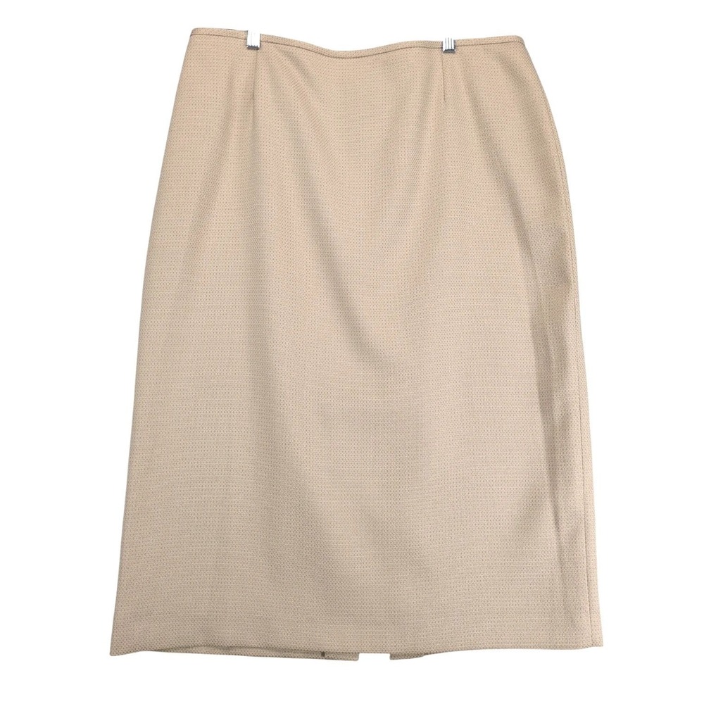 Vintage Preston & York Beige Straight Pencil Midi Skirt Sz 16 Texture Career Y2K